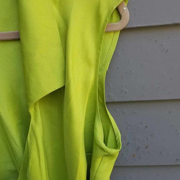 Coldwater Creek 100% Silk Green Wrap Blouse size XL - Picture 7 of 8